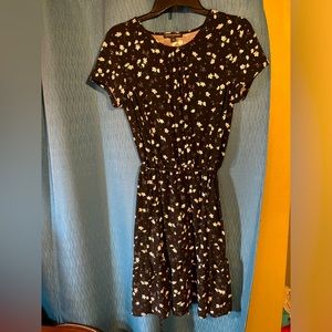 Banana Republic Black Floral Print Dress